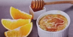 souffle all'arancia con gocce di miele