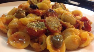 orecchiette con pomodorini gratinati